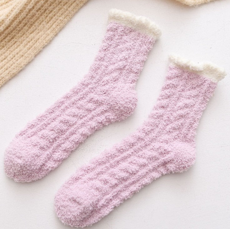 Ultra-Soft Coral Plush Children's Socks - Cozy Winter Floor Socks