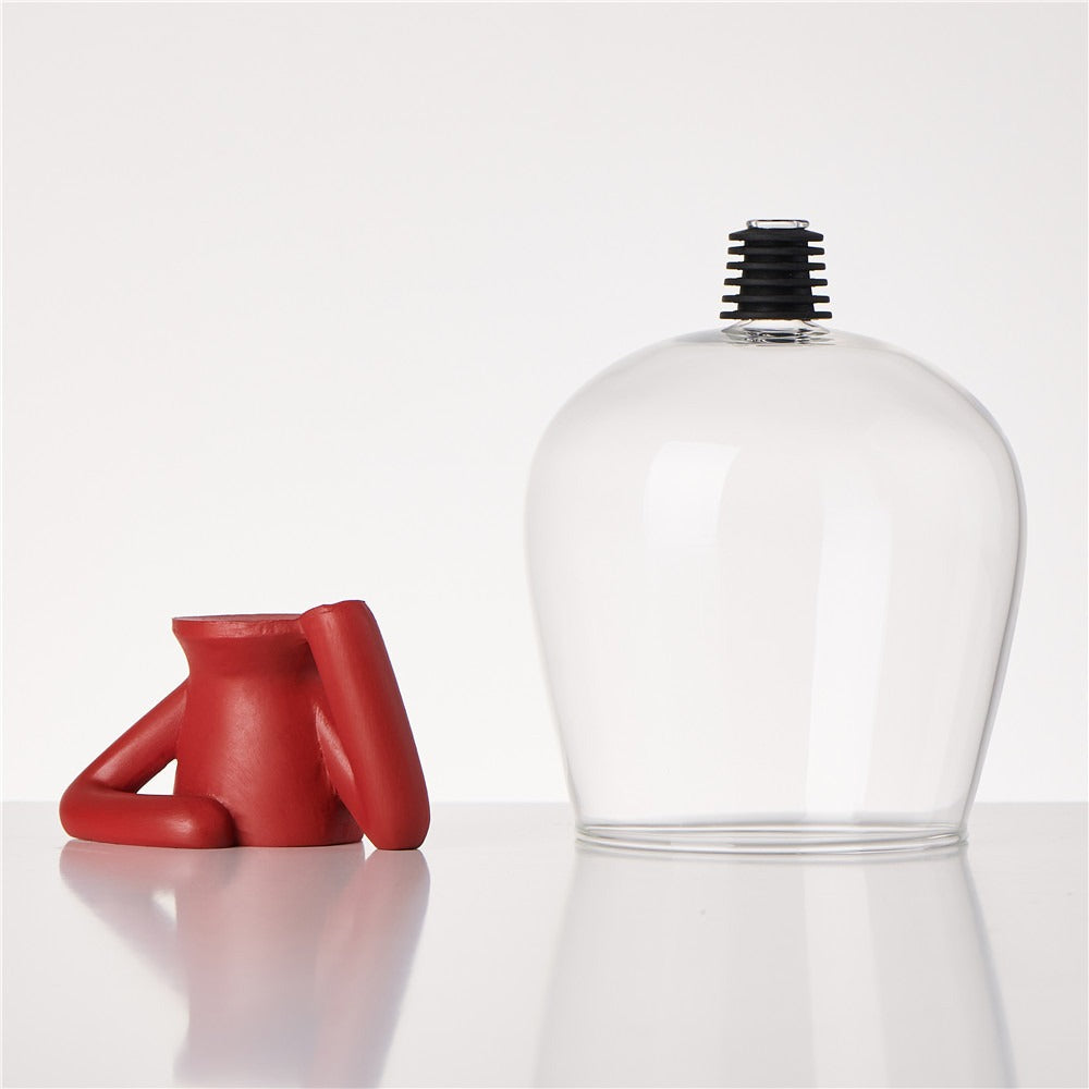 Two in one wine glass with cork and high borosilicate glass wine glass eprolo