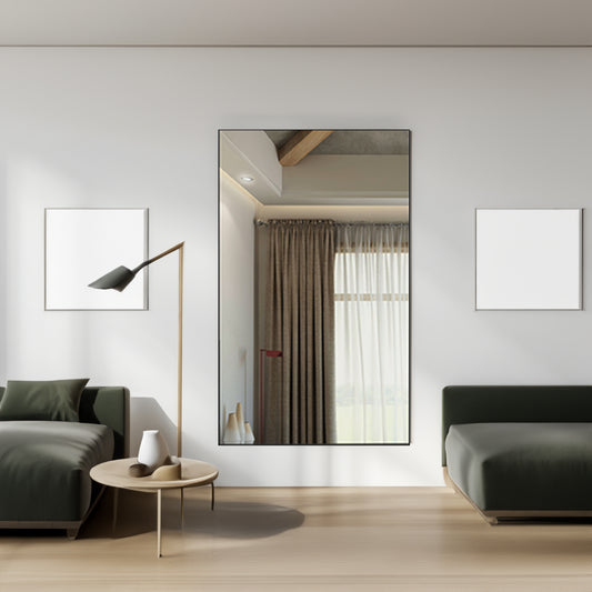 60 "x36" oversized modern square bathroom mirror with Balk frame decorative large wall mirror aluminum frame vertical or horizon eprolo