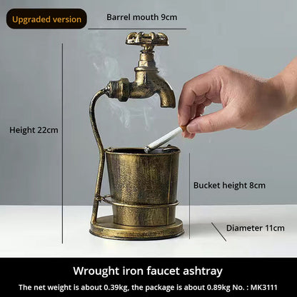 Creative Retro Ashtray Decorations Home Imitation Old Family Living Room Simple Modern New Leisure Anti Falling Iron Art eprolo