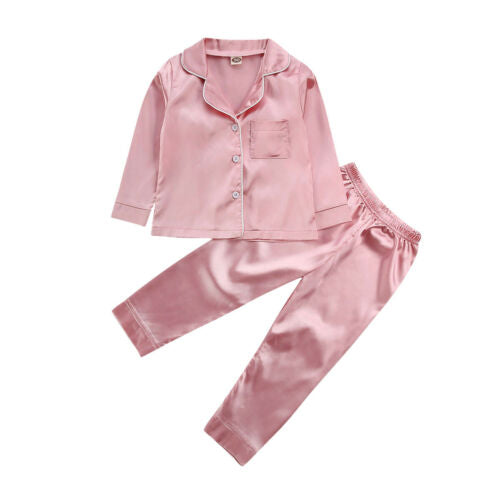 Kids Silk Satin Pyjama Set – Cosy Luxury for Autumn - Winter