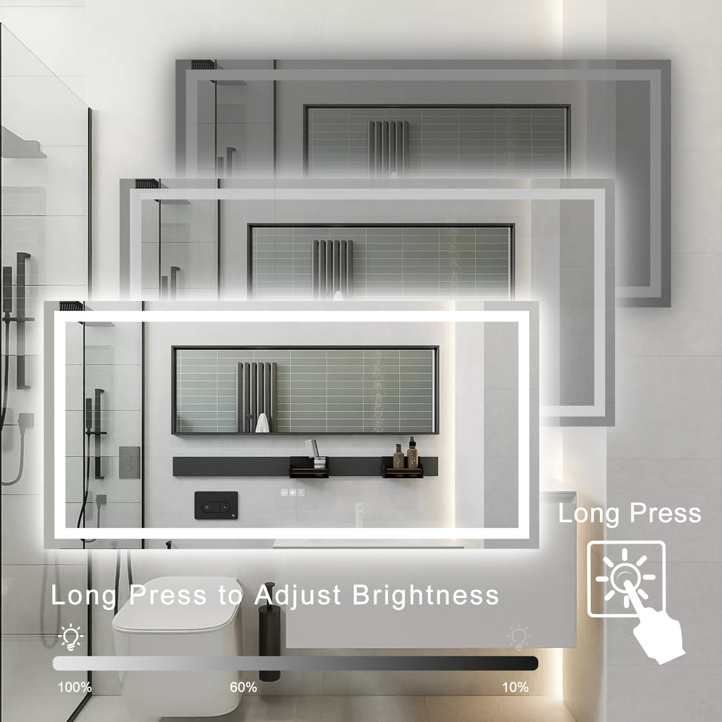 72"×36" LED Mirror Light Bathroom,anti-Fog & Dimming Led Bathroom Vanity Mirror eprolo