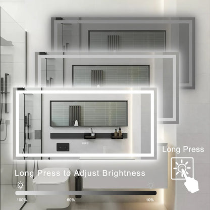 72"×36" LED Mirror Light Bathroom, Anti-Fog & Dimming Led Bathroom Vanity Mirror - Shello's Creative Boutique