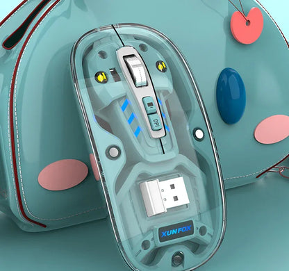Bluetooth wireless transparent mouse mute dual-mode desktop computer laptop office business USB - Shello's Creative Boutique