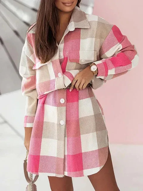 Long Plaid Jackets Coat Women Winter Thick Long Coats Jacket - Shello's Creative Boutique