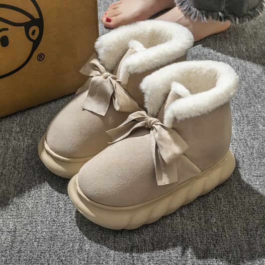 Winter cotton slippers, women's bags with thick soles for indoor warmth, fashionable couples for home use, and men's snow boots for outdoor wear in autumn and winter eprolo