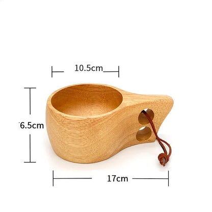 Nordic Cup Rubber Wood Coffee Cup Creative Tea Cup Wood Water Cup Handy Cup Wood Cup - Shello's Creative Boutique