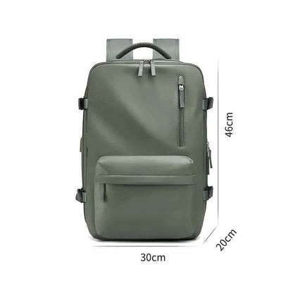 Waterproof Leather Laptop Backpack - 18 Inch Vintage Unisex School Bag for Men with USB Port - Shello's Creative Boutique