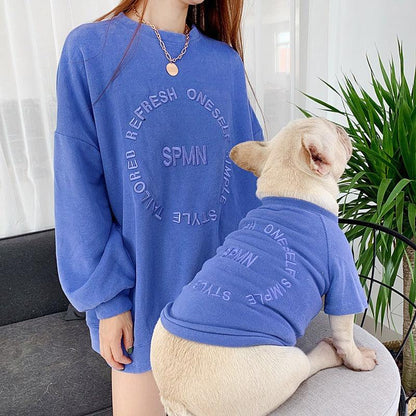 Spring And Autumn Kitten Pet Parent-Child Clothing Cat Clothes Embroidered Dog Clothing Long-Sleeved T-Shirt - Shello's Creative Boutique