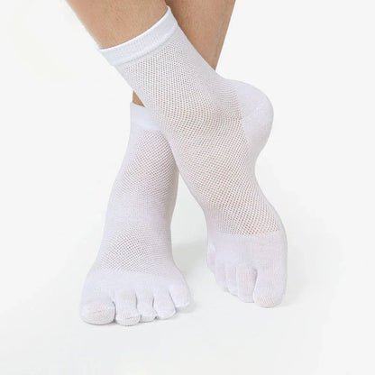 100% Cotton Five-Toe Mesh Socks - Breathable Split-Toe Socks for Men - Shello's Creative Boutique