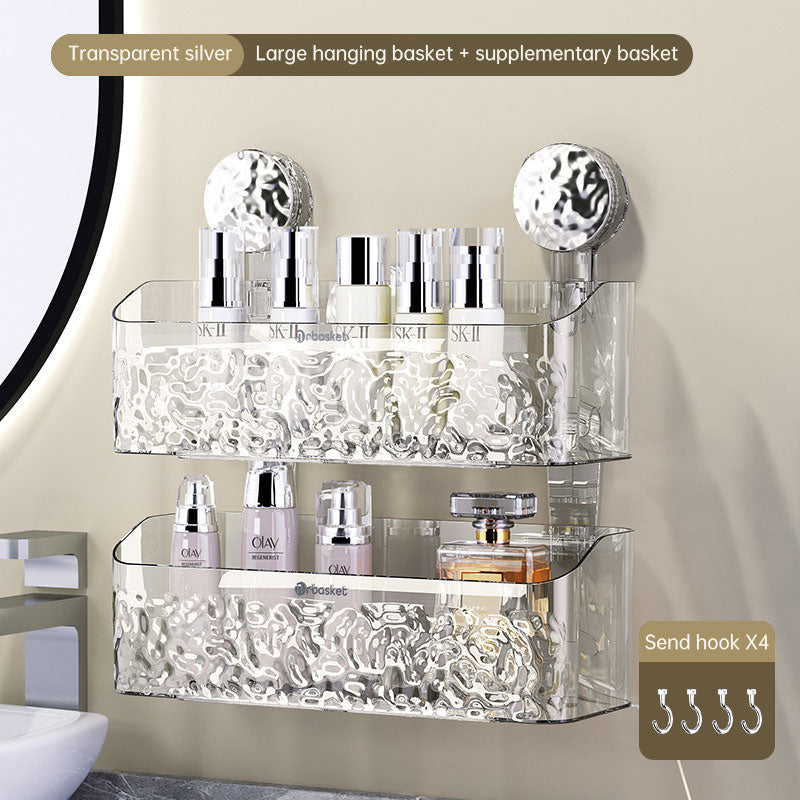 Suction tray rack bathroom shelf no punch bathroom wash table hanging basket wall hanging wall receiving rack eprolo
