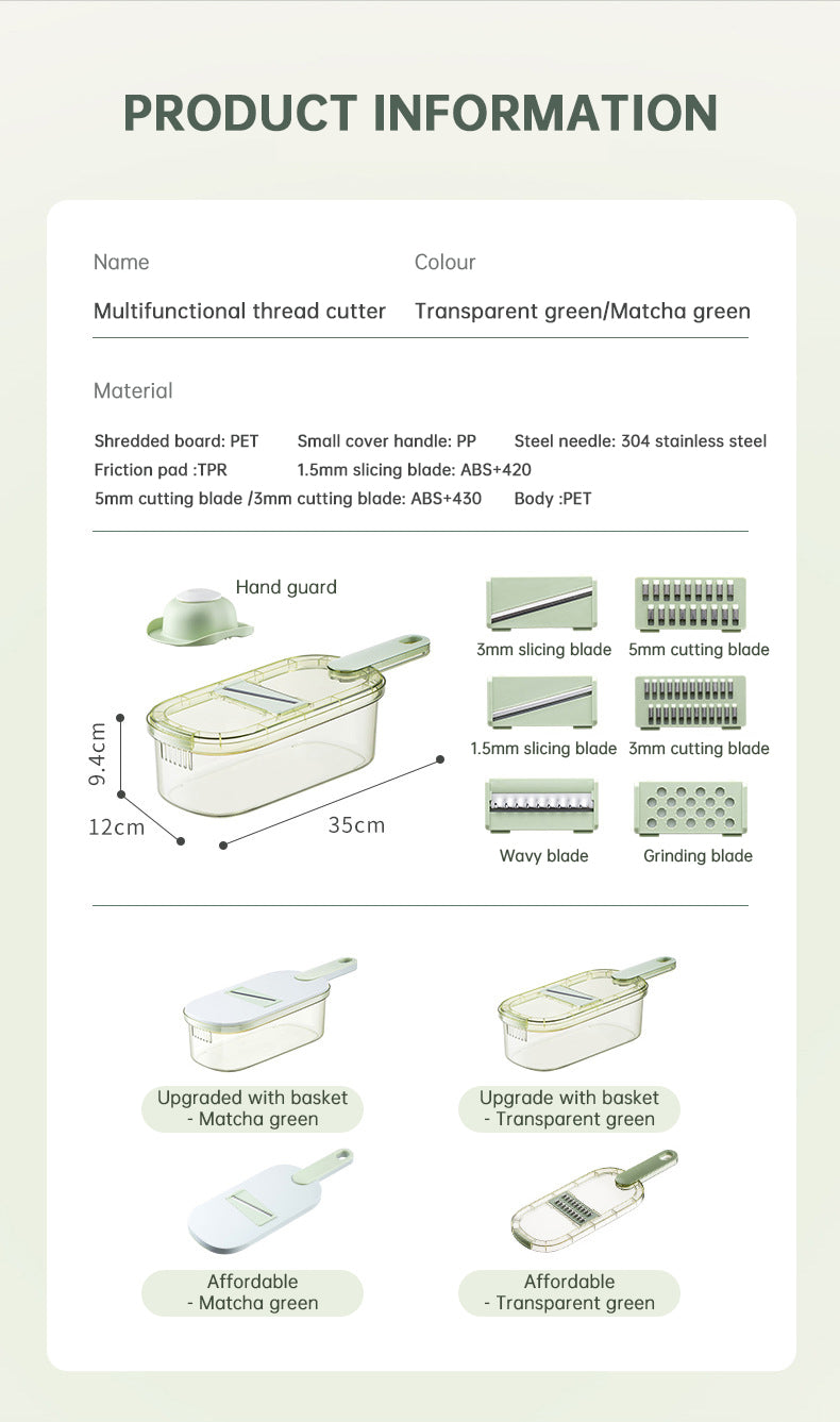 New Multifunction Vegetable Cutter With Basket And Brush Portable Slicer Chopper Kitchen Tools eprolo