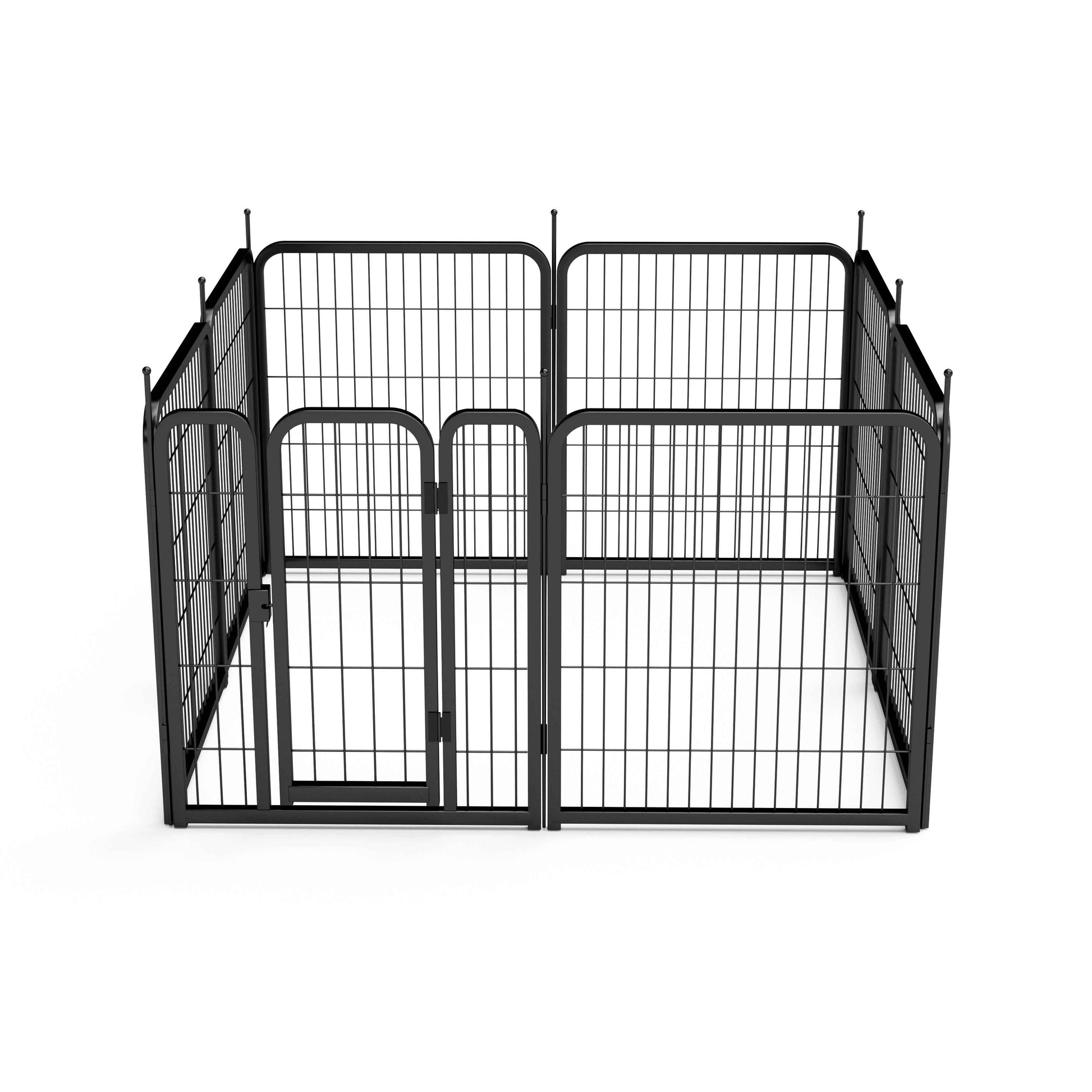 8-Panel Outdoor Dog Fence - 80cm Portable Pet Playpen (Black, 67cm W x 80cm H)