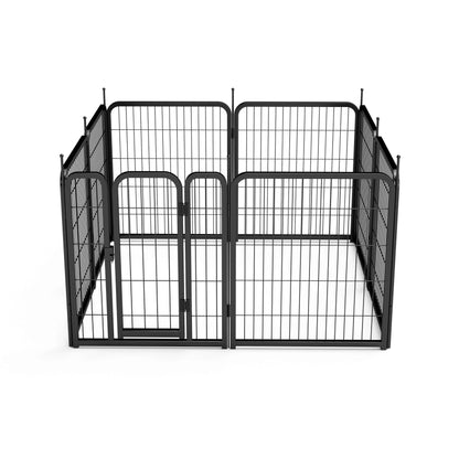 8-Panel Outdoor Dog Fence - 80cm Portable Pet Playpen (Black, 67cm W x 80cm H)