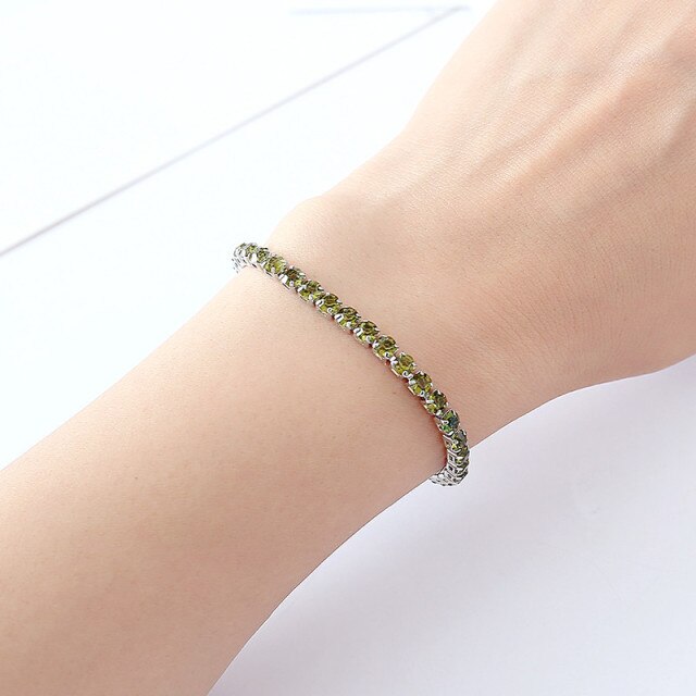 Luxury Blue Crystal Bracelet For Wedding Silver Bracelet Rhinestone Charm Women Bangles Jewelry Pulseira Feminina BR520 eprolo