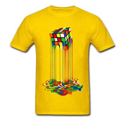 Good Quality Cube T-Shirts | Rainbow Abstraction Cube Sheldon Cooper T-Shirt | Big Discount - Shello's Creative Boutique