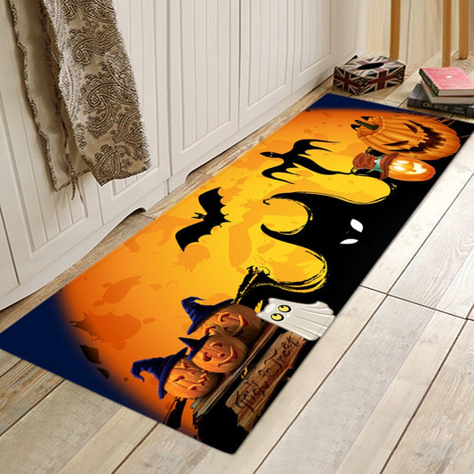 Halloween Party Series Printing Flannelized Floor Cushions Door Bathroom Mat Set Household Bathroom Rug Set Bathroom Carpet Shello Creative Boutique