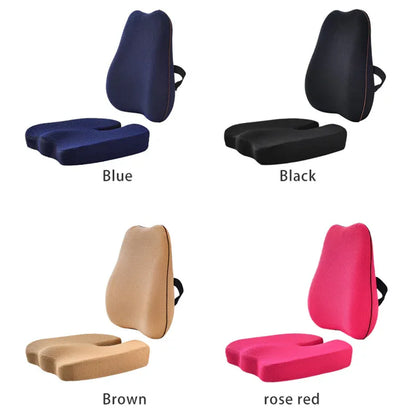 Summer Office Cushion Lumbar Back Support One Set Of Sedentary Gods Memory Foam Seat Cushion Chair Pad - Shello's Creative Boutique