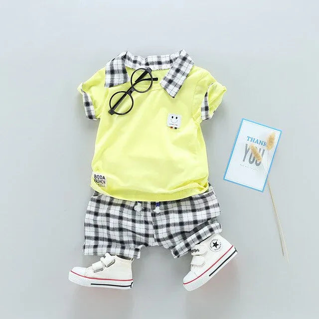 Two Children's Clothing Boy Cotton Suit Gentleman Undertakes Small Children's Clothing - Shello's Creative Boutique