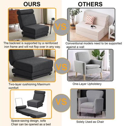 Single Sofa Chair Foldable Sofa Bed – Compact, Stylish & Versatile - Shello's Creative Boutique