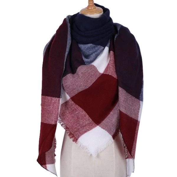 Winter Triangle Scarf For Women Brand Designer Shawl Cashmere Plaid Scarves Blanket Wholesale Drops - Shello's Creative Boutique