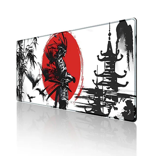 Samurai Warrior Mouse Pad Gamer Computer Accessories Keyboard Table Mat Black Mousepad Company Gaming Laptop Desk Accessory Pc - Shello's Creative Boutique