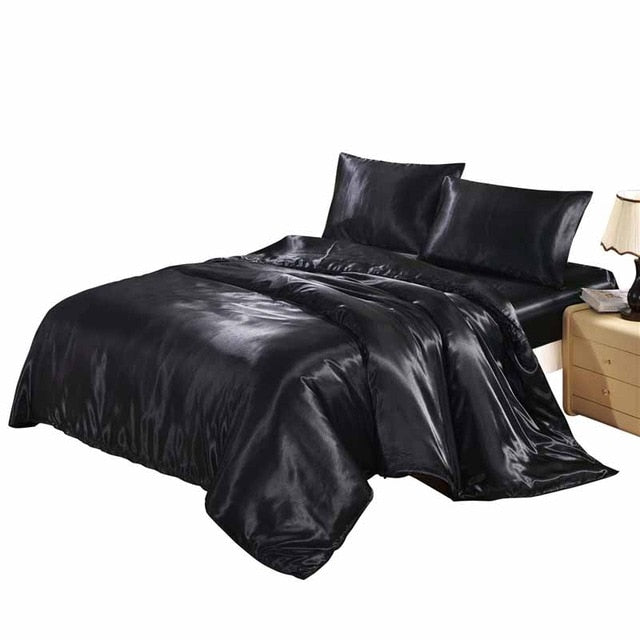 Premium Black Duvet Cover - Soft Polyester Quilt Cover with Zipper Closure