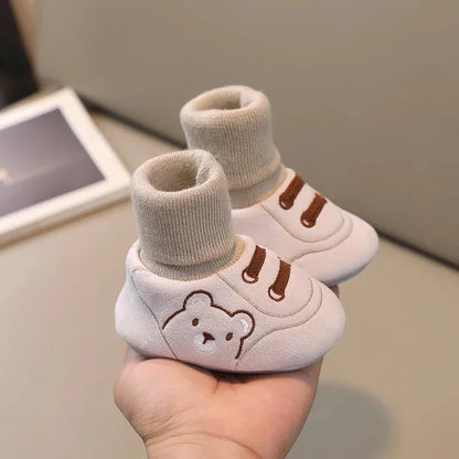 Baby Cotton Shoes & Socks - Warm Anti-Slip Booties for 0-12 Months | Unisex First Walkers - Shello's Creative Boutique