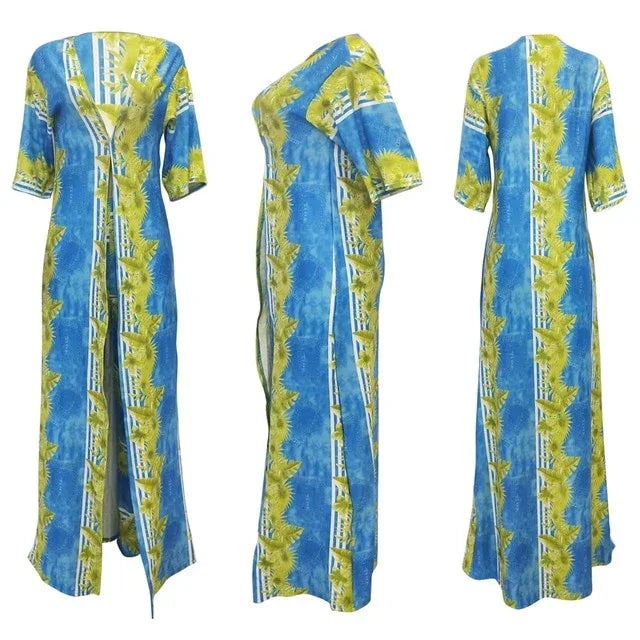 Plus Size Two-Piece Set - Cardigan Cloak & Bodycon Pants - Shello's Creative Boutique