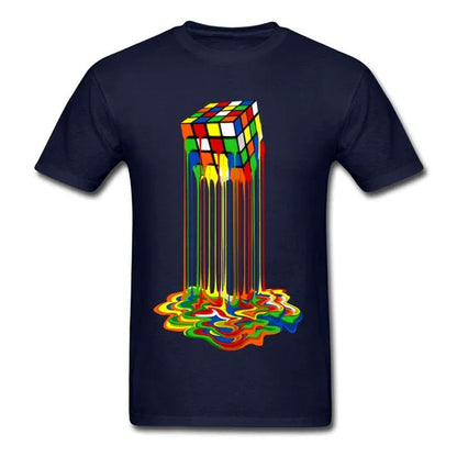 Good Quality Cube T-Shirts | Rainbow Abstraction Cube Sheldon Cooper T-Shirt | Big Discount - Shello's Creative Boutique