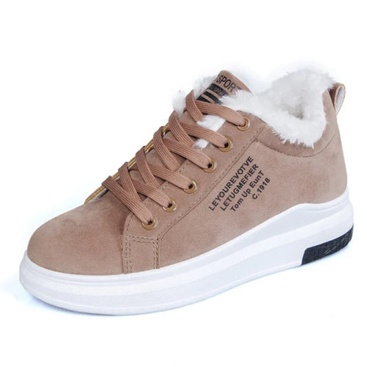 Women's Shoes Winter Women Boots Warm Fur Plush Lady Casual Shoes Lace Up Fashion Sneakers Zapatillas Mujer Platform Snow Boots - Shello's Creative Boutique