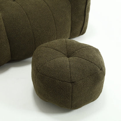 Soft Bean Bag Chair with High Resilient Foam Comfortable Square Lazy Sofa with Footstool - Shello's Creative Boutique