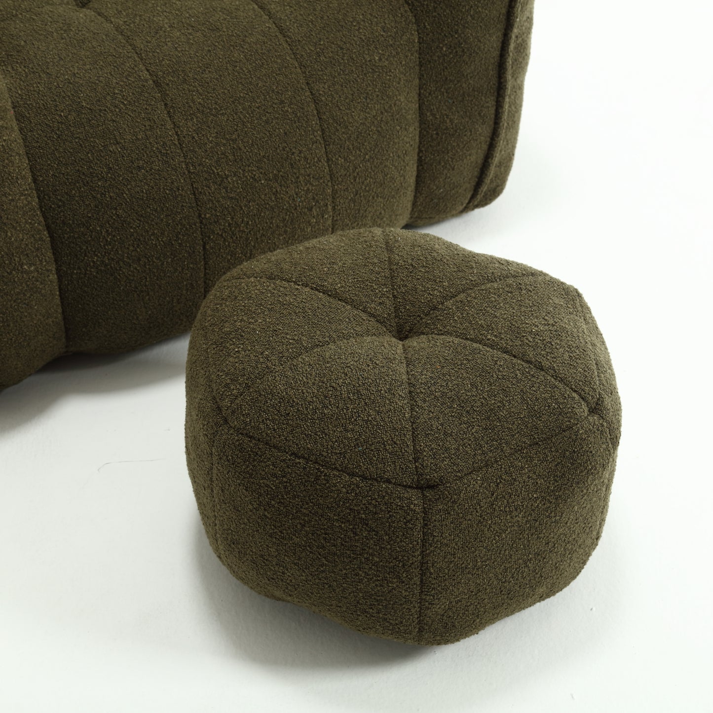 Soft Bean Bag Chair with High Resilient Foam(Chips)for living room and bedroom,Comfortable Square Lazy Sofa with Footstool eprolo