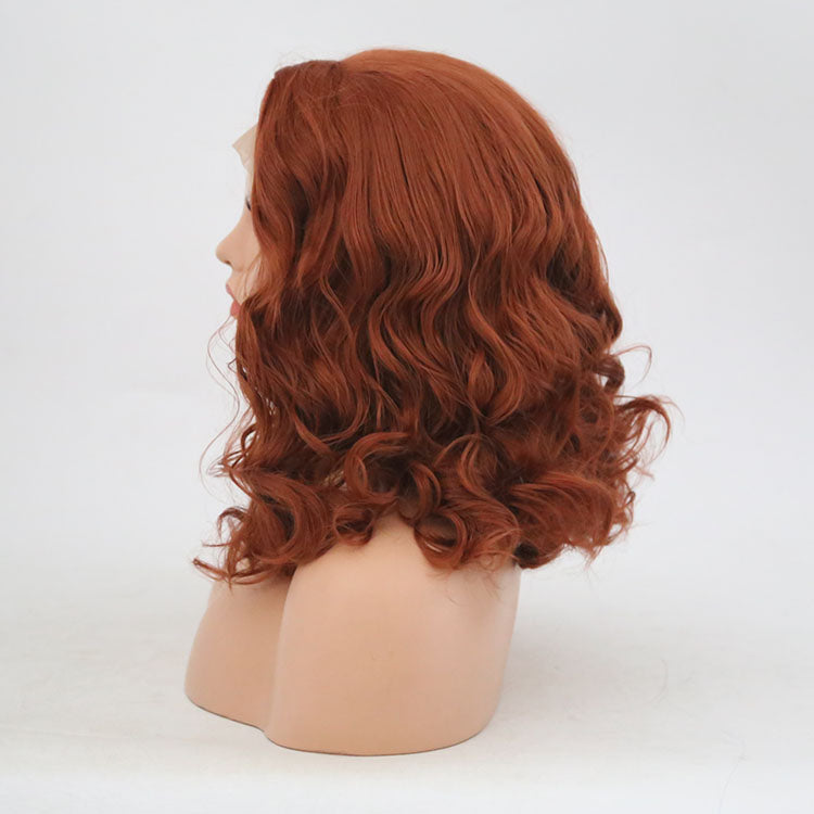 New European and American Ladies 350# Front Lace Bobo Short Curly Lanting Wig Headgear Shello Creative Boutique