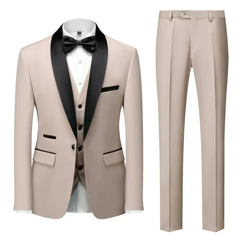 New Grooms men Men Wedding Suits Shawl Lapel Groom Tuxedos - Shello's Creative Boutique