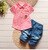 Summer Clothing Sets Stripe Letter 2pcs Girls Clothes Set Gentleman Tracksuit Set eprolo