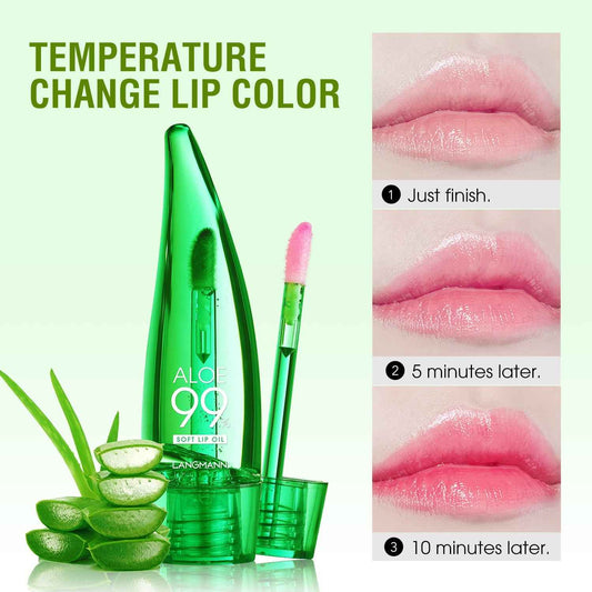 Aloe Vera Lip gloss, temperature-sensitive colour-changing lip glaze, Lip Oil