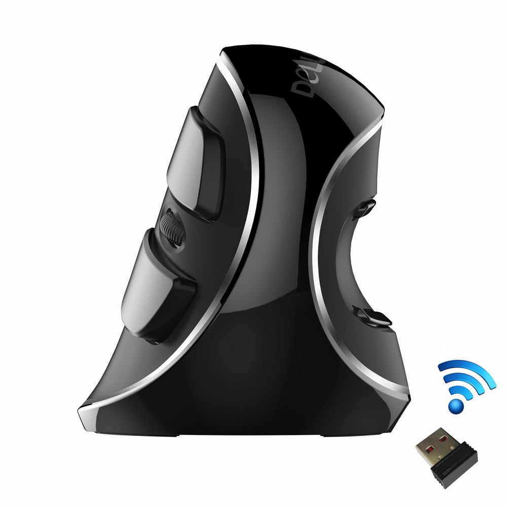 Delux M618 PLUS Ergonomics Vertical Gaming Mouse 6 Buttons 4000 DPI RGB Wired/Wireless