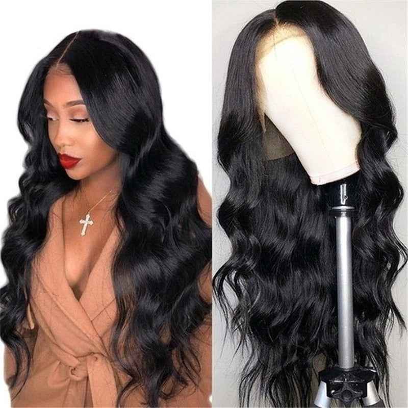 Women Synthetic Wig  European and American medium-parted long curly hair