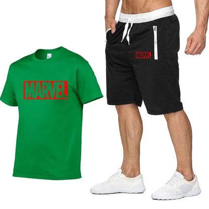 Cotton T Shirts+Shorts Men Sets Brand Clothing Two Pieces Tracksuit - Shello's Creative Boutique