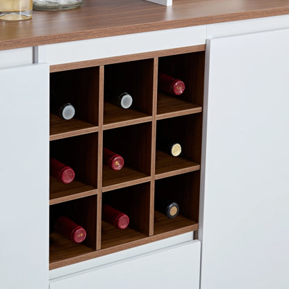 Farmhouse Coffee Bar Wine Cabinet – 68.89'' Rustic Kitchen Buffet with Storage for Dining & Lounge Spaces - Shello's Creative Boutique