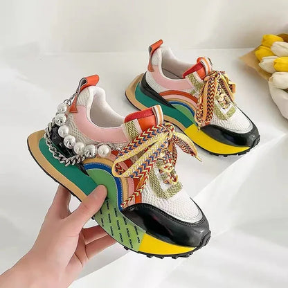 Women's Sneakers Retro Style Original Design Thick Sole Casual - Shello's Creative Boutique