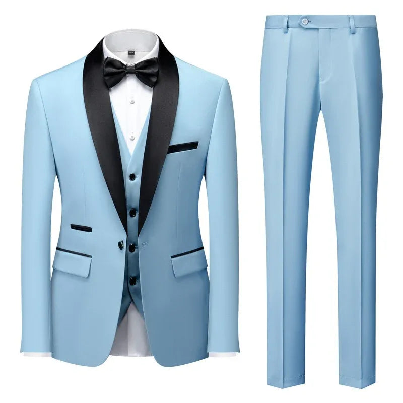 New Grooms men Men Wedding Suits Shawl Lapel Groom Tuxedos - Shello's Creative Boutique