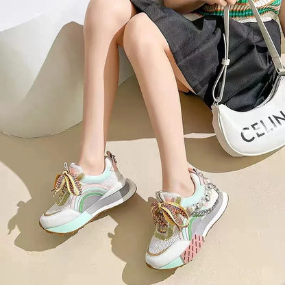 Women's Sneakers Retro Style Original Design Thick Sole Casual - Shello's Creative Boutique
