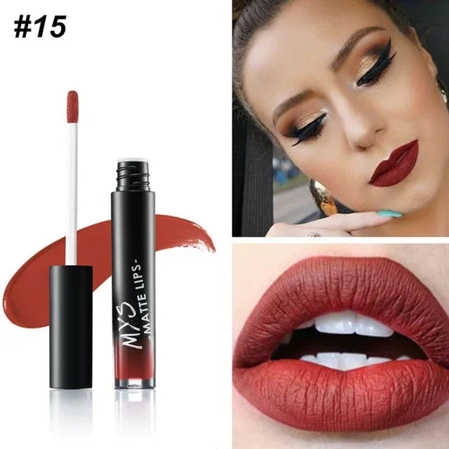 MYS Brand Makeup Matte Liquid Lipstick Tint Waterproof Make Up Long Lasting Lip Stick Nude Lip Gloss Cosmetics Batom - Shello's Creative Boutique
