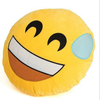 Adorable Emoji Face Pillow - 30cm Round Cushion for Kids & Adults