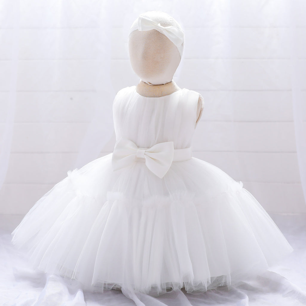 Children's mesh dress princess dress baby fluffy dress baby one year old wedding dress evening dress eprolo