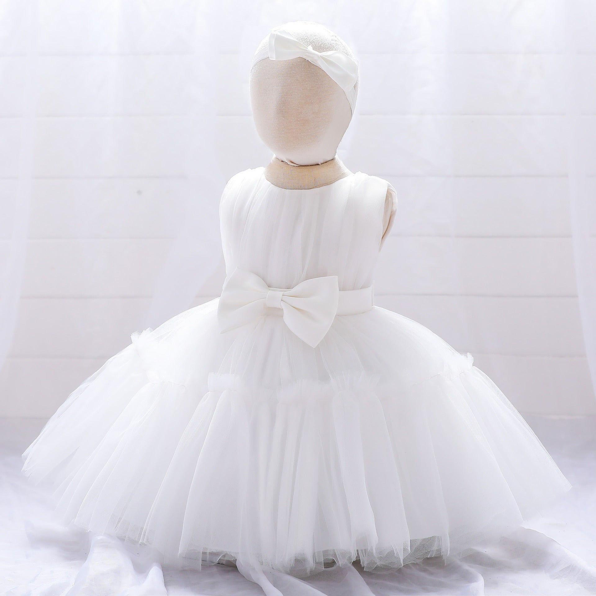 Children's mesh dress princess dress baby fluffy dress baby one year old wedding dress evening dress eprolo