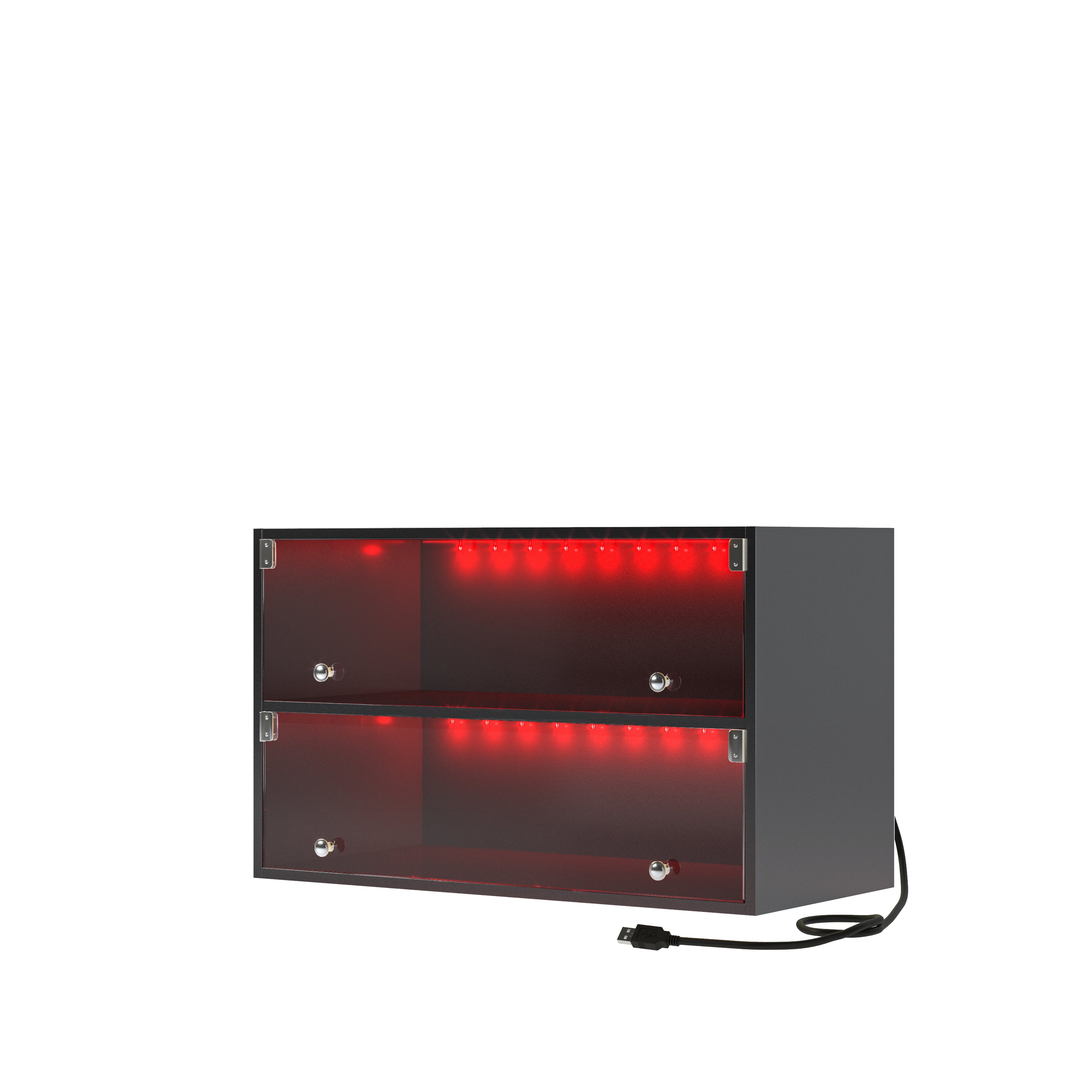 Black Glass Door Shoe Box Shoe Storage Cabinet For Sneakers With RGB Led Light eprolo