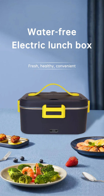 New portable household car 110 / 220V 12V/24V rechargeable automatic heated electric lunch box bento food heater container box - Shello's Creative Boutique